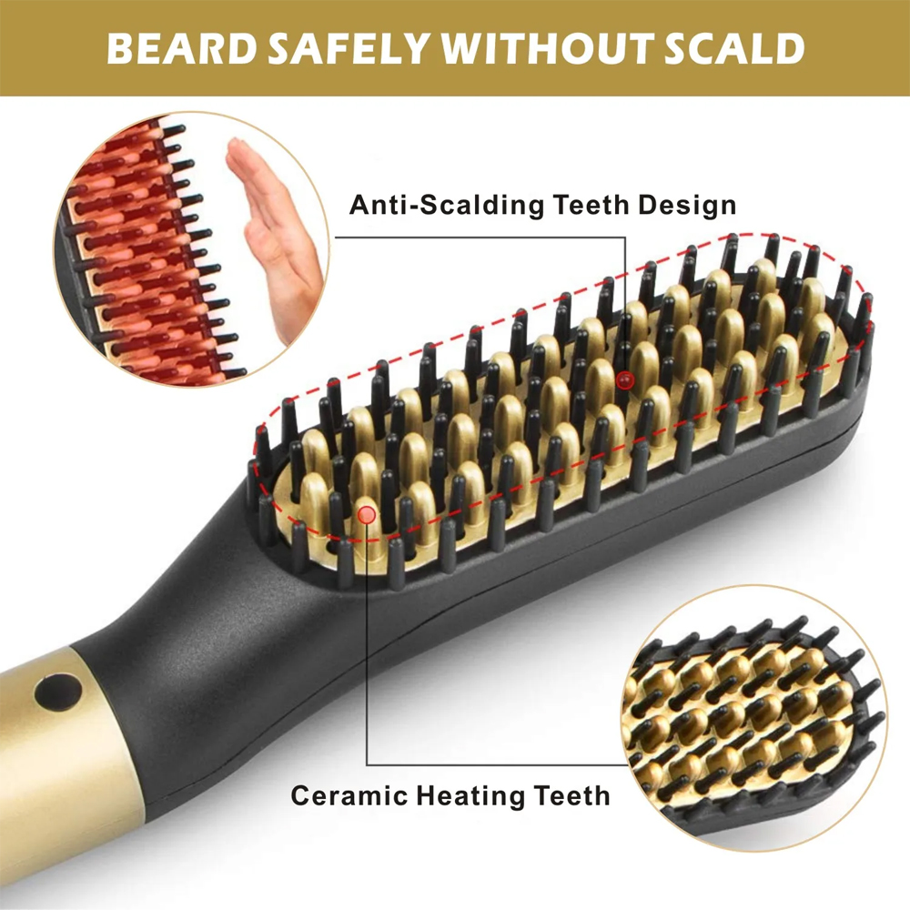 Gambar produk SHIZA Catokan Sisir Jenggot Pelurus Rambut Straightening Styling Comb - AO-030