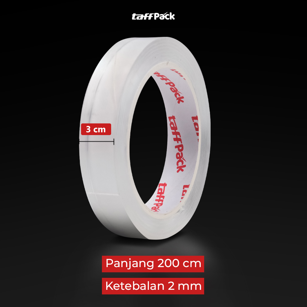 Gambar produk TaffPACK Double Tape Perekat No Trace Adhesive Washable Sticker 200x3cm - J007