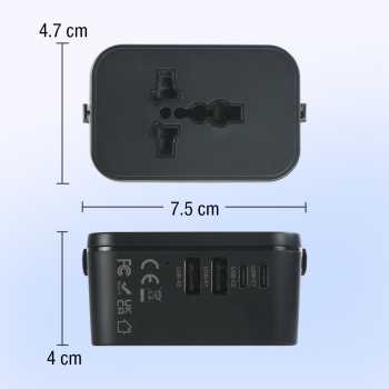 Gambar produk LENCENT Universal Travel Adaptor Multi Port USB Type C UK EU USA 20W - HHT205