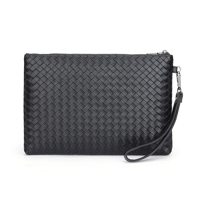 Gambar produk KIET Tas Genggam Kulit Motif Anyam Kulit Leather Clutch Bag - KT1912