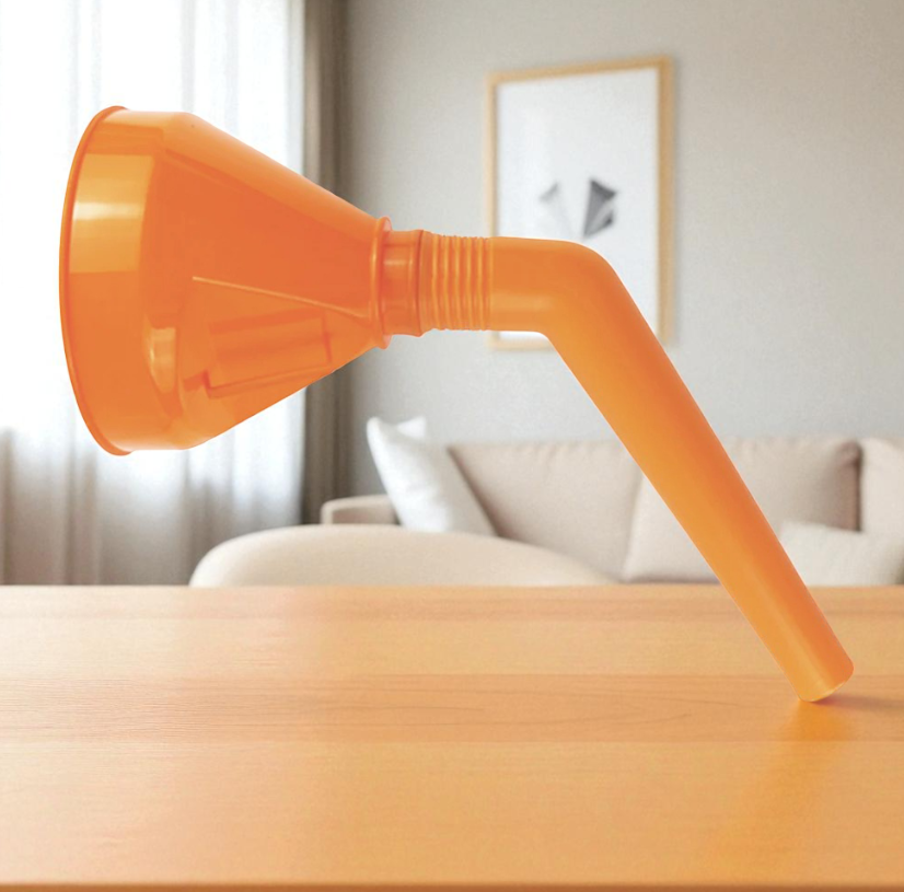 Gambar produk WANXIA Corong Oli Bensin Minyak Motor Mobil Siku Elbow Funnel 16.5cm - W18