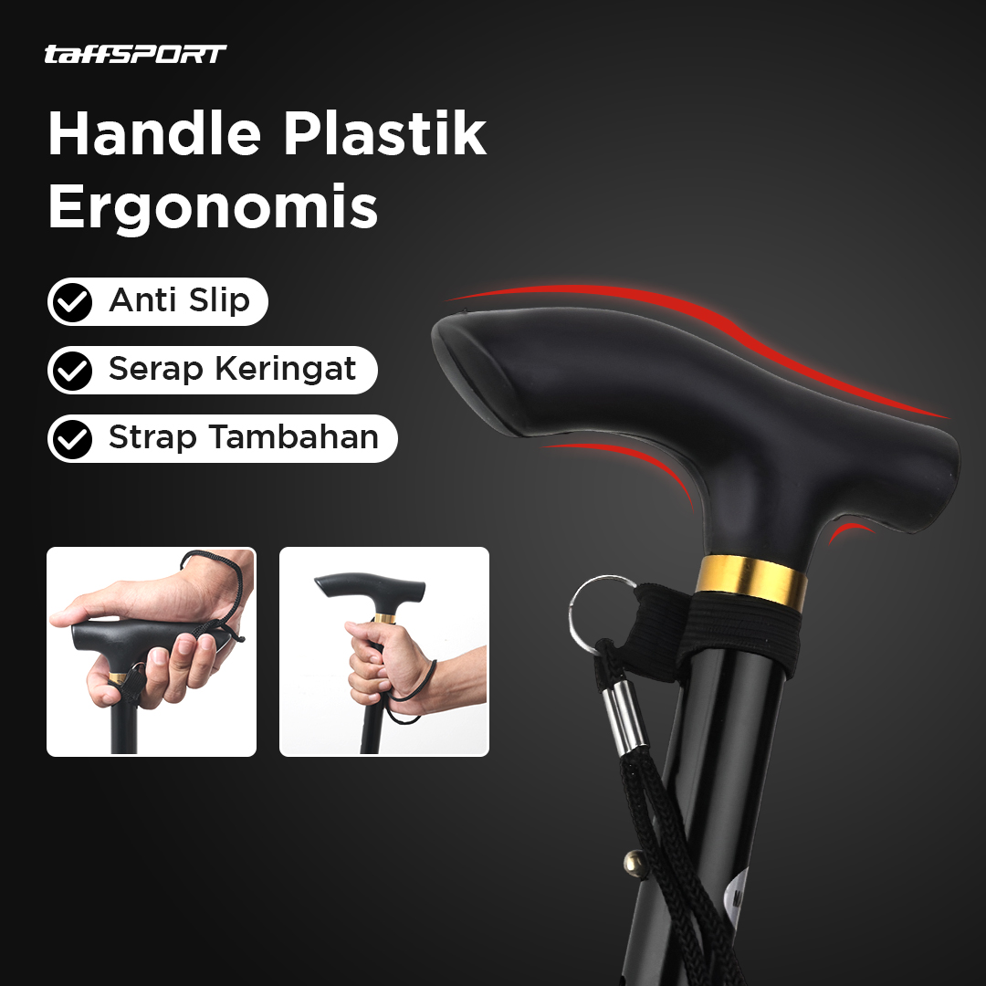 Gambar produk TaffSPORT Tongkat Hiking Lipat Trekking Pole Aluminium Alloy 92.5cm - Z4