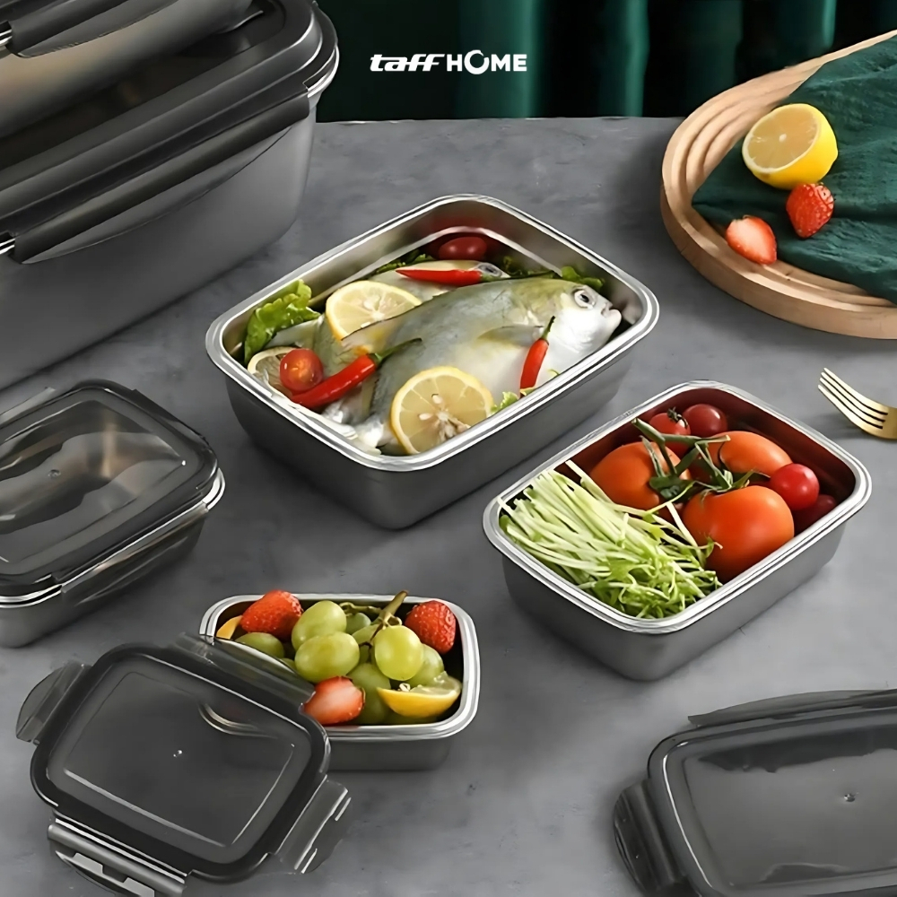 Gambar produk TaffHOME Kotak Makan Anti Tumpah Reguler Lunch Box Stainless Steel 304 1500ml - Slyz52