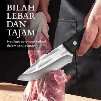 Gambar produk KNIFEZER Pisau Daging Stainless Steel 5Cr15 Forged Butcher Knife - W50