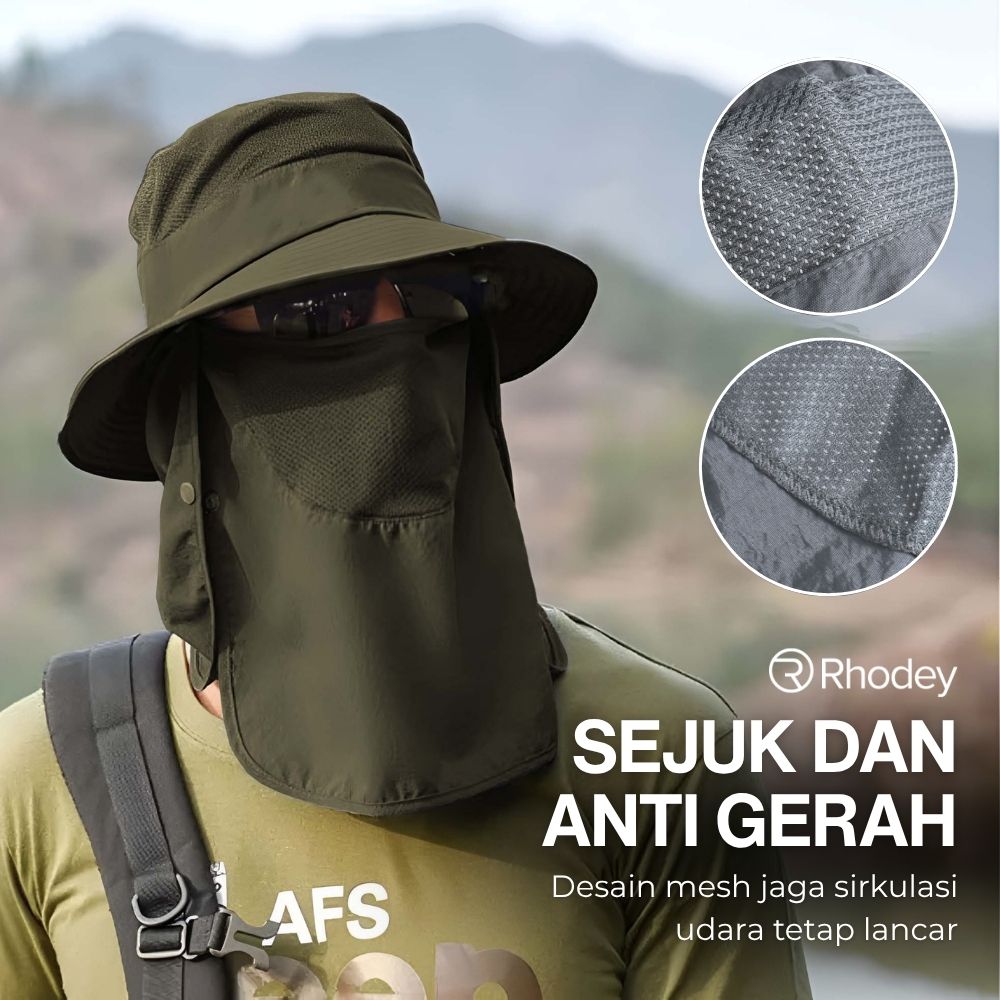 Gambar produk Rhodey Topi Rimba Outdoor Anti UV Waterproof Boonie Hat Nylon - GL012