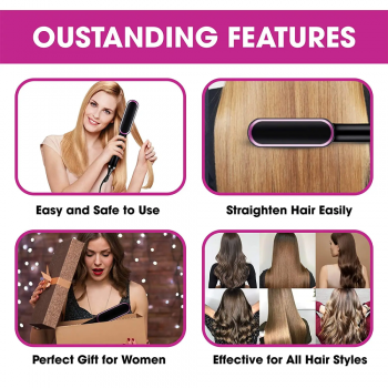 Gambar produk POURCARE Sisir Catok Pelurus Rambut Hair Straightener Brush 45W - ML-909