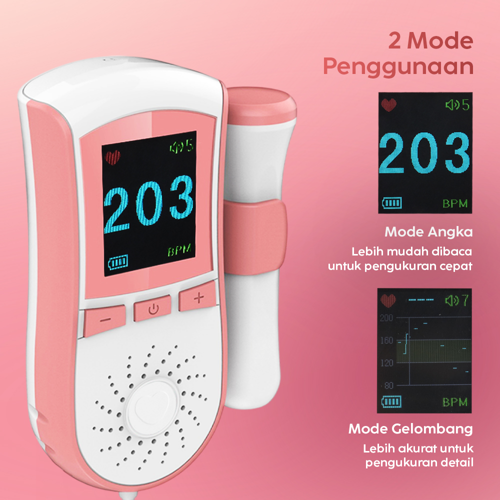 Gambar produk Youwen Alat Deteksi Jantung Janin Fetal Doppler Graphic Heartrate - JSL-T503