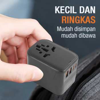 Gambar produk LENCENT Universal Travel Adaptor Multi Port USB Type C UK EU USA 65W - HHT906