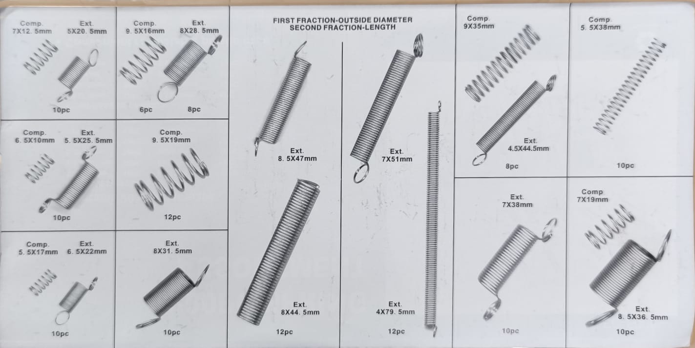 Gambar produk SAIKE Set Pegas Per Extension And Compression Coil Spring Kit 200 PCS - SA-1074