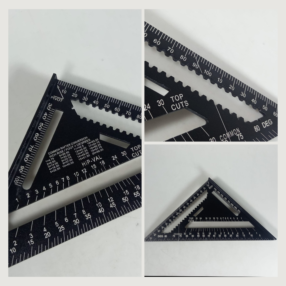 Gambar produk VKTECH Penggaris Siku Mistar Triangle Ruler Aluminium 7 Inch - A10D01