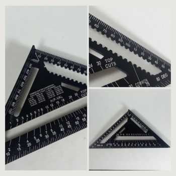 Gambar produk VKTECH Penggaris Siku Mistar Triangle Ruler Aluminium 7 Inch - A10D01