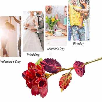 Gambar produk Wonder Time Bunga Mawar Dekorasi Gold Foil Rose Artificial Flower - WT24