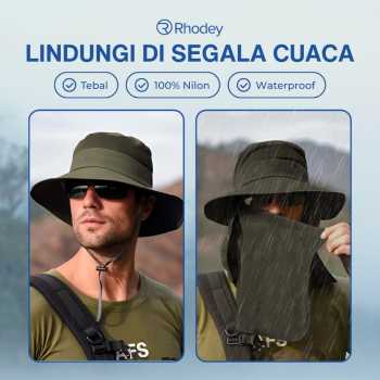 Gambar produk Rhodey Topi Rimba Outdoor Anti UV Waterproof Boonie Hat Polyester - GL001