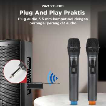 Gambar produk TaffSTUDIO Microphone Karaoke Wireless Rechargeable 2 Ch 2.4GHz 2 PCS - SM2