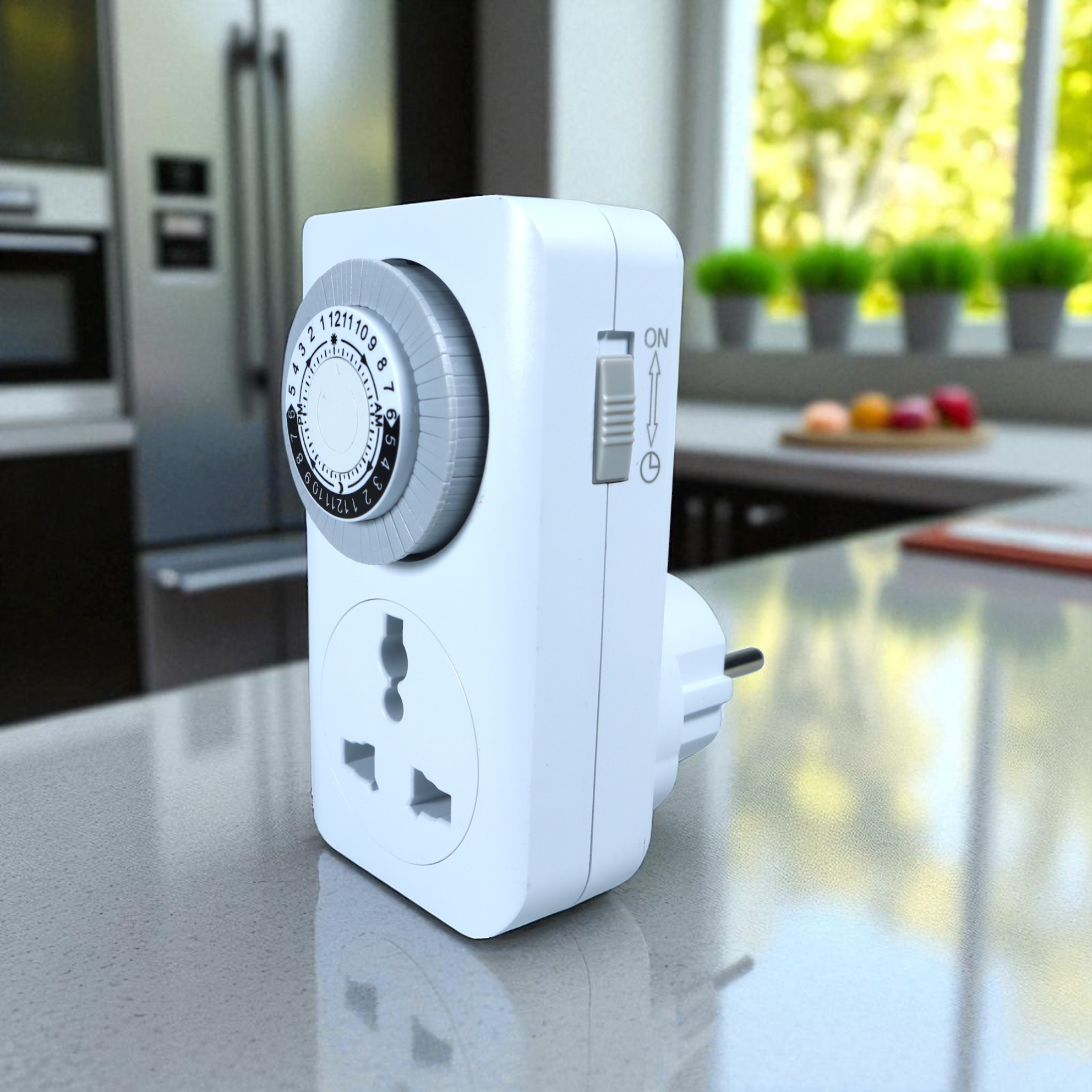 Gambar produk Fascia Mechanical Timer Switch Analog 24 Jam 16A 220V 3600W - MT01A-VN