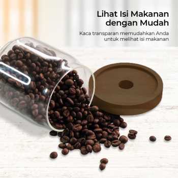 Gambar produk One Two Cups Toples Kaca Penyimpanan Makanan Kedap Udara Storage Jar 350ml - SL01