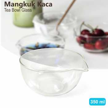 COOKYU Mangkuk Kaca Chawan Matcha Japanese Tea Bowl Glass Transparent - CO7