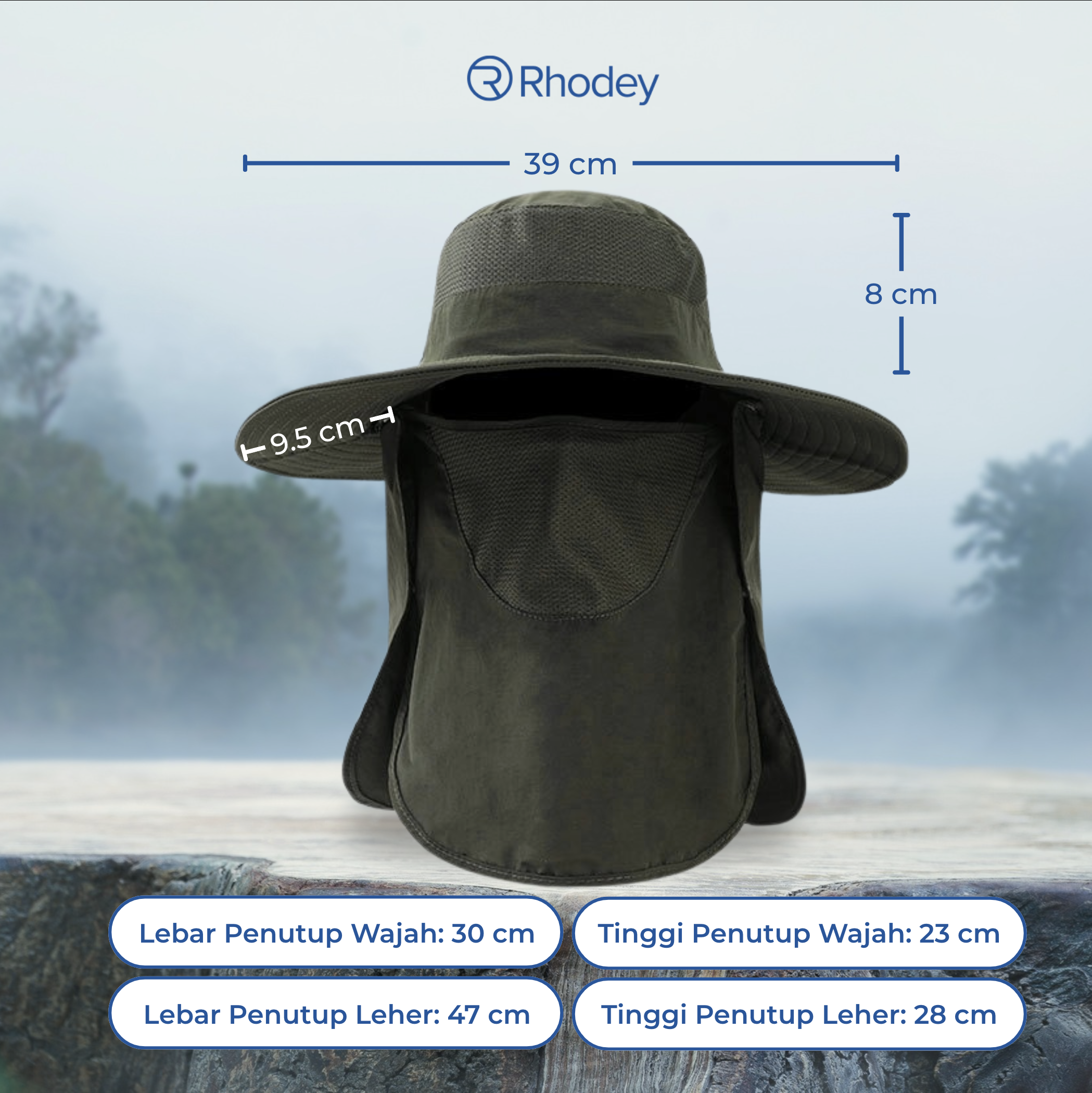 Gambar produk Rhodey Topi Rimba Outdoor Anti UV Waterproof Boonie Hat Nylon - GL012