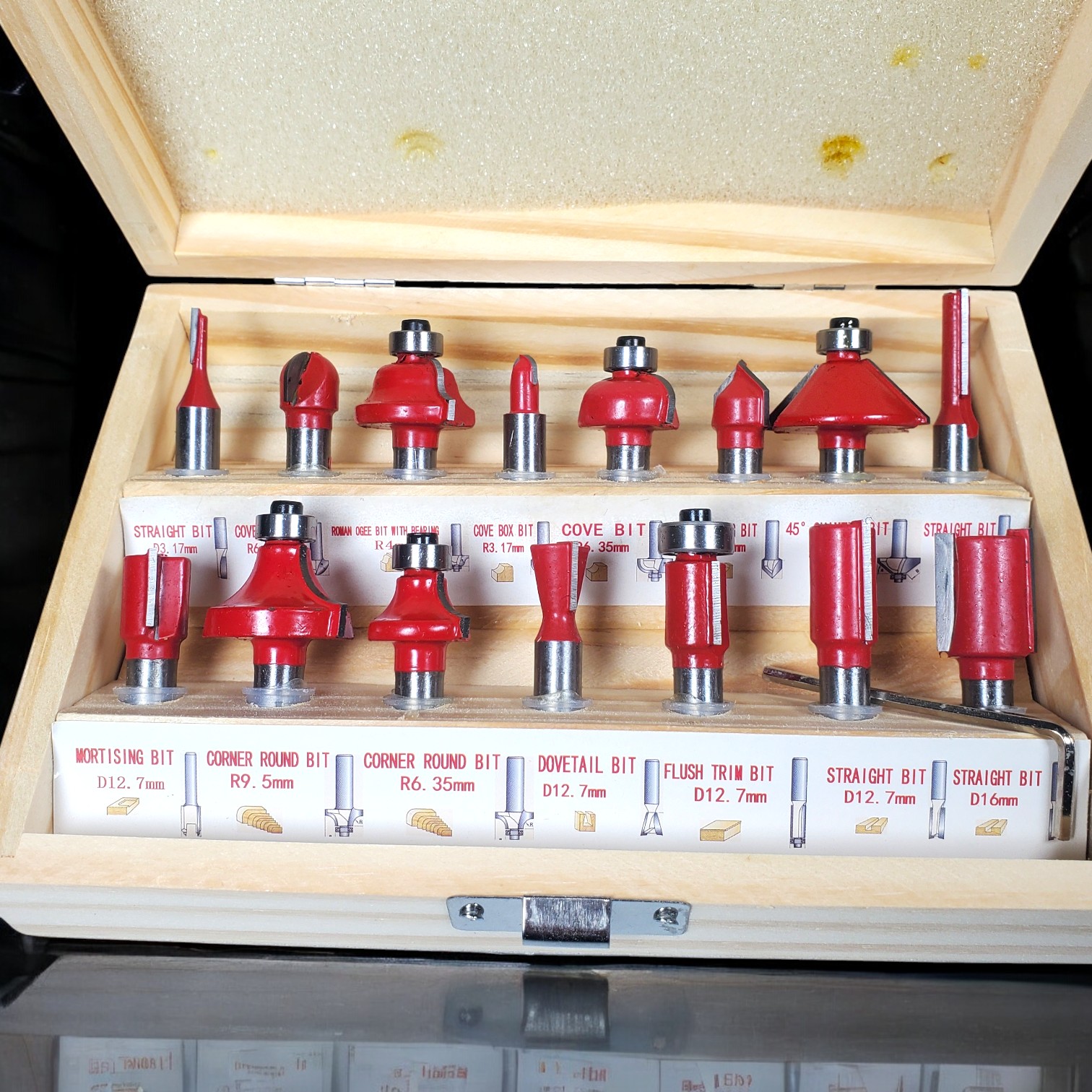 Gambar produk RCT Mata Bor Tungsten Carbide Router Bit Woodworking 8mm 15 PCS - RCT-15