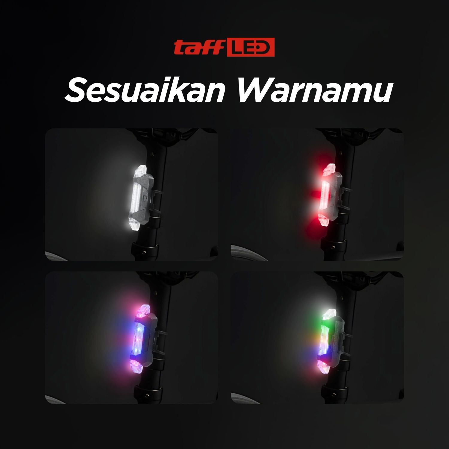 Gambar produk TaffLED Lampu Belakang Sepeda Bicycle Light USB Rechargeable 15 Lumens - DC-918