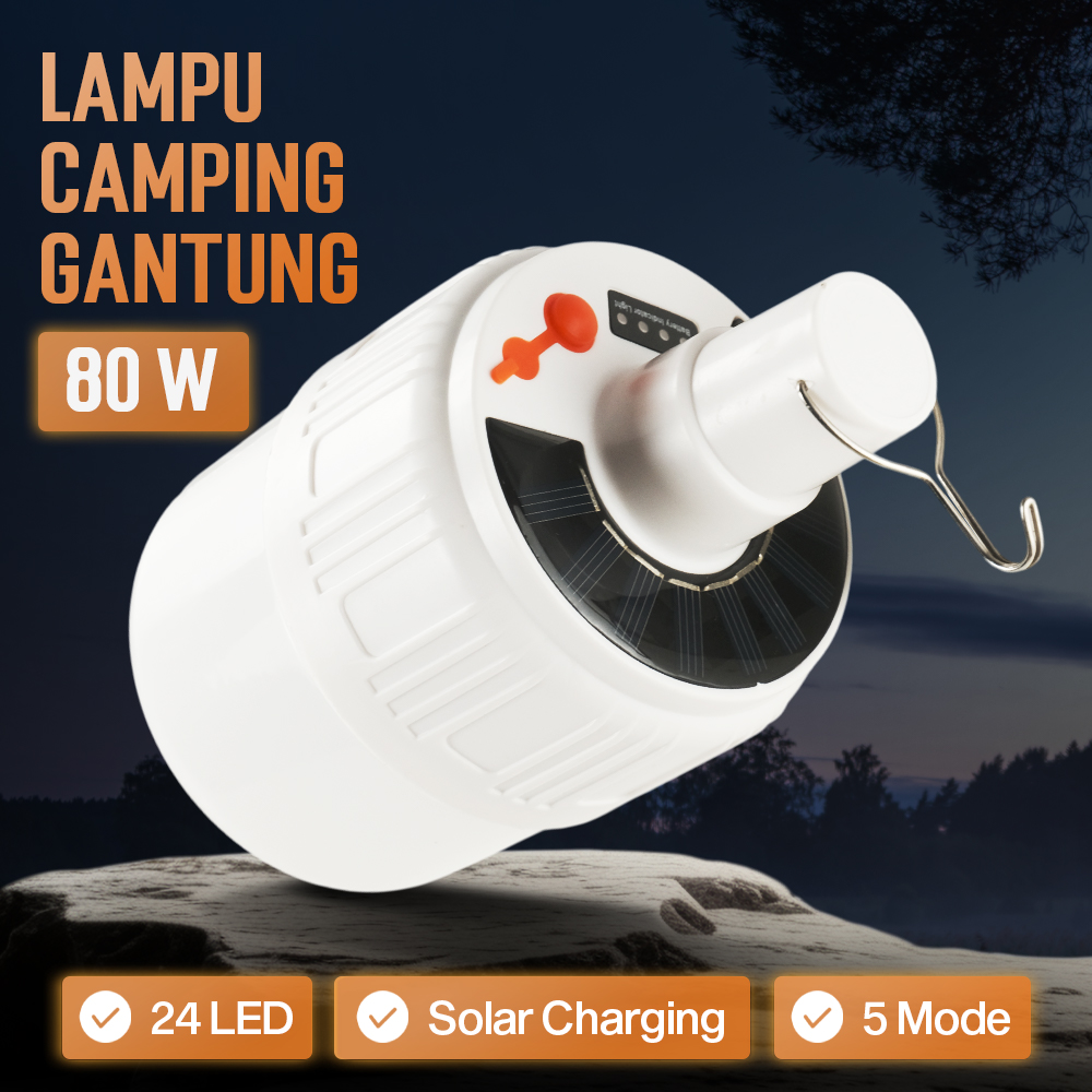 Gambar produk OOBEST Lampu LED Camping Tenda Solar Waterproof Cool White with Remote - ZJ-V51