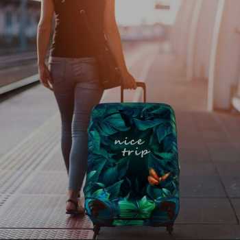 Gambar produk TravGuard Sarung Koper Elastis Polyester Spandex Suitcase Cover M Leaf Butterfly - H-22