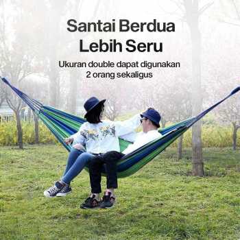 Gambar produk HOUSEEN Hammock Tempat Tidur Gantung Canvas Anti Rollover - JS427
