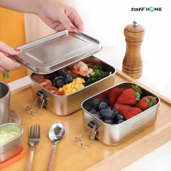 Gambar produk TaffHOME Kotak Makan Lunch Box Stainless Steel Single Layer 550ml - UP55