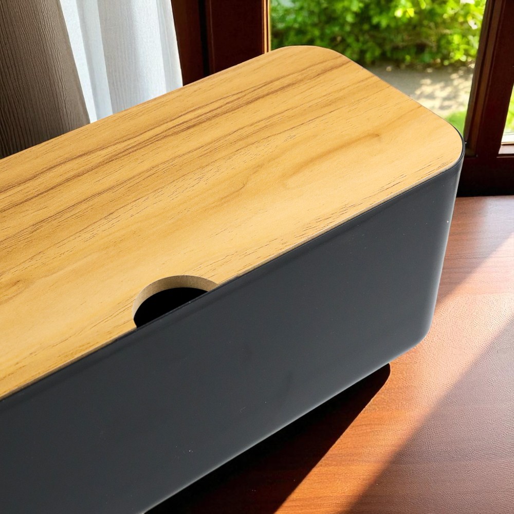 Gambar produk CARPRIE Kotak Kayu Organizer Manajemen Kabel Charger - FT-100
