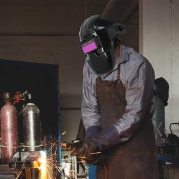 Gambar produk PLASHMA Helm Las Otomatis Red Light Lens Auto Dimming Welding Mask - P20