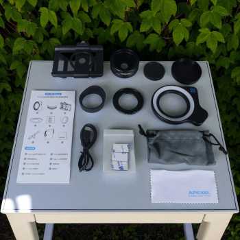Gambar produk APEXEL Lensa Kamera HP 2in1 Macro Lens 20X Zoom with Light - APL-ZM100FL26