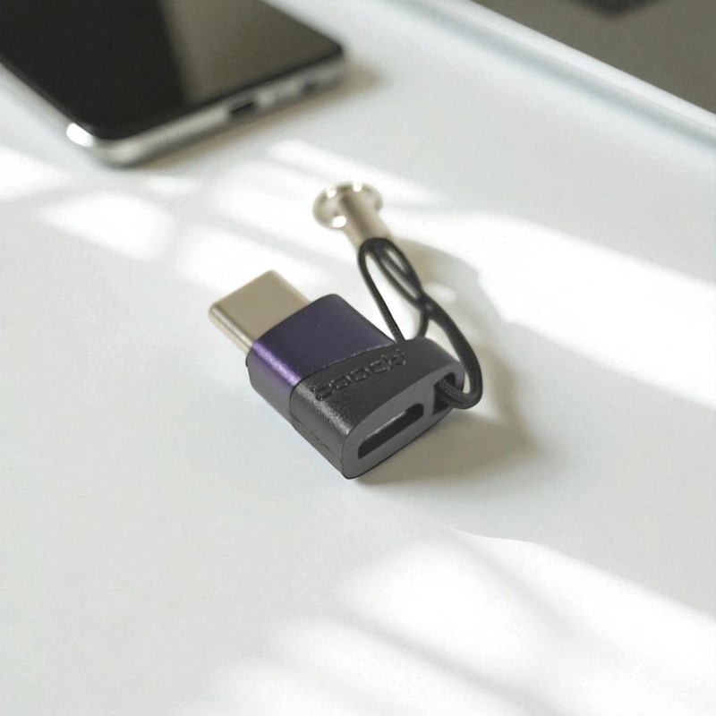 Gambar produk Toocki OTG Type C to Micro USB Adapter Converter 480Mbps with Lanyard - TZJTMC-JG05