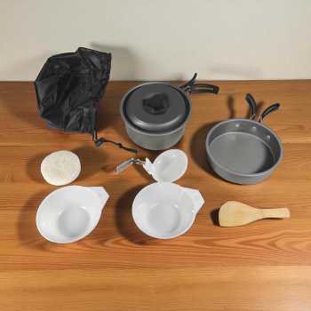 Gambar produk Set Panci Alat Masak Outdoor Camping Nesting Cooking Aluminium 7in1 - WH-200