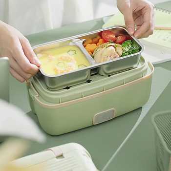 Gambar produk BILLBEAR Kotak Makan Pemanas Elektrik Double Layer Lunch Box 2 Bowl 2L - BE-FH888