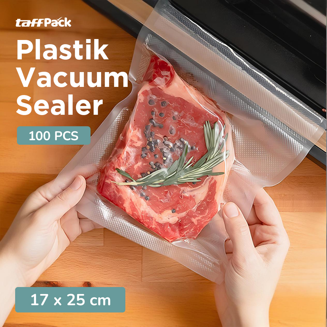Gambar produk TaffPACK Plastik Vacuum Makanan Sealer Storage Bag 100 PCS 17x25cm - HK-08