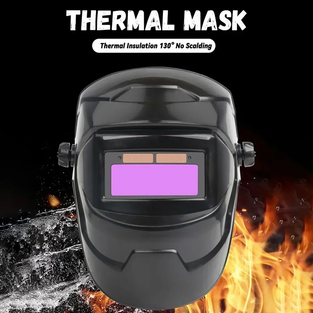 Gambar produk PLASHMA Helm Las Otomatis Red Light Lens Auto Dimming Welding Mask - P20