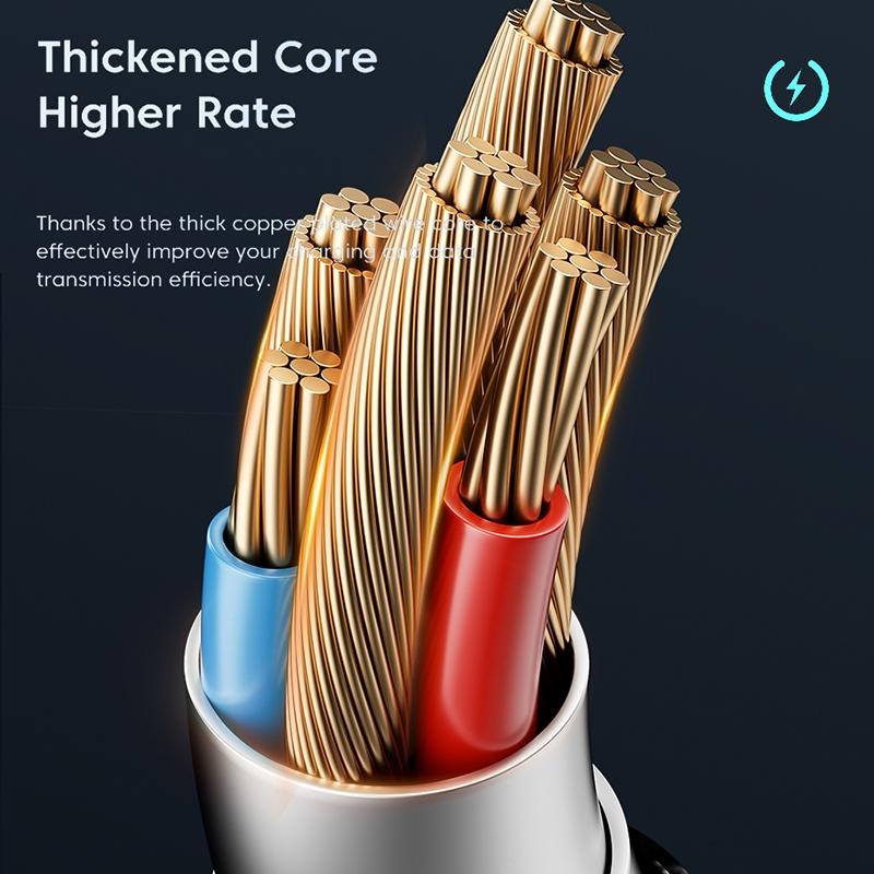 Gambar produk Toocki Kabel Data USB Type C Fast Charging Braided LED Light 66W 6A 25cm - TQ-X02