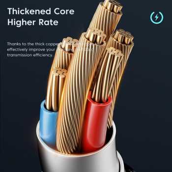 Gambar produk Toocki Kabel Data USB Type C Fast Charging Braided LED Light 66W 6A 25cm - TQ-X02