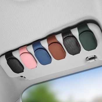 Gambar produk Anemone Penjepit Kacamata Mobil Sun Visor Fiber Magnetic Clip Holder - INU106