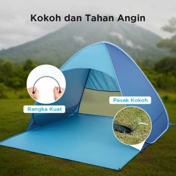 Gambar produk Top Lander Tenda Camping Lipat Otomatis 2-4 Orang Single Layer - TL9