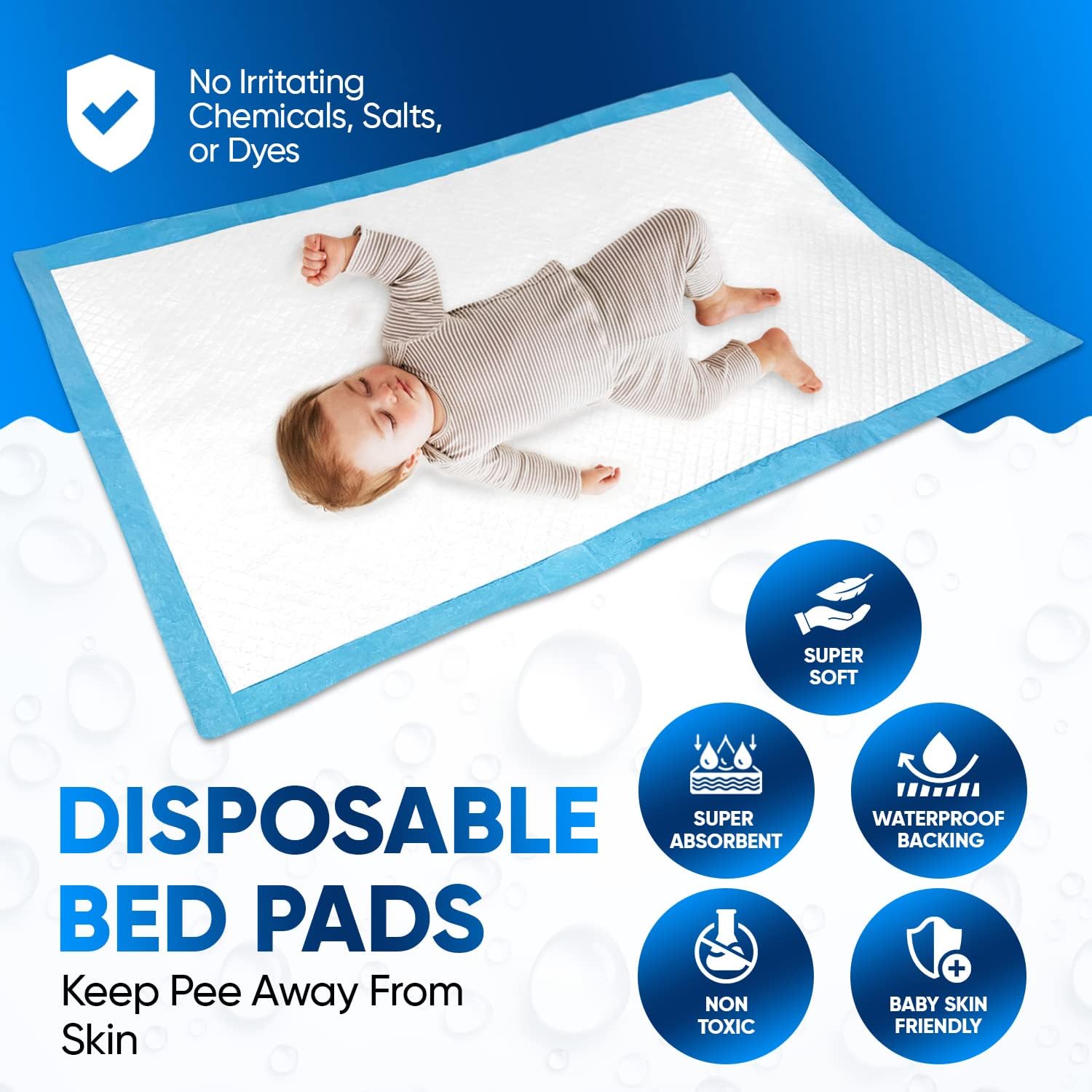 Gambar produk Papipokpok Perlak Bayi Disposable Absorbent Pad Diaper 40 PCS - INU139