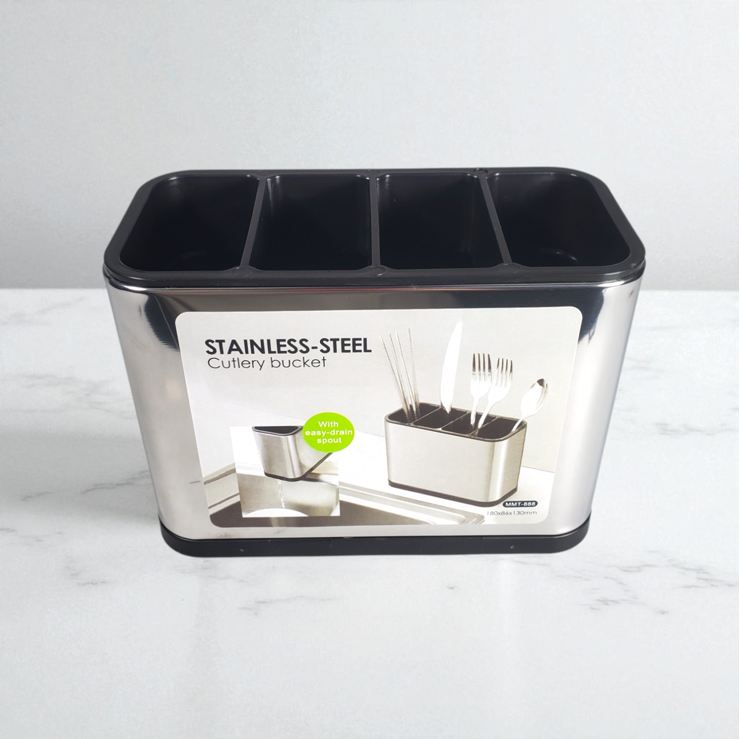 Gambar produk Gulegula Tempat Sendok Garpu Stainless Steel Cutlery Holder 4 Slot - BY-889