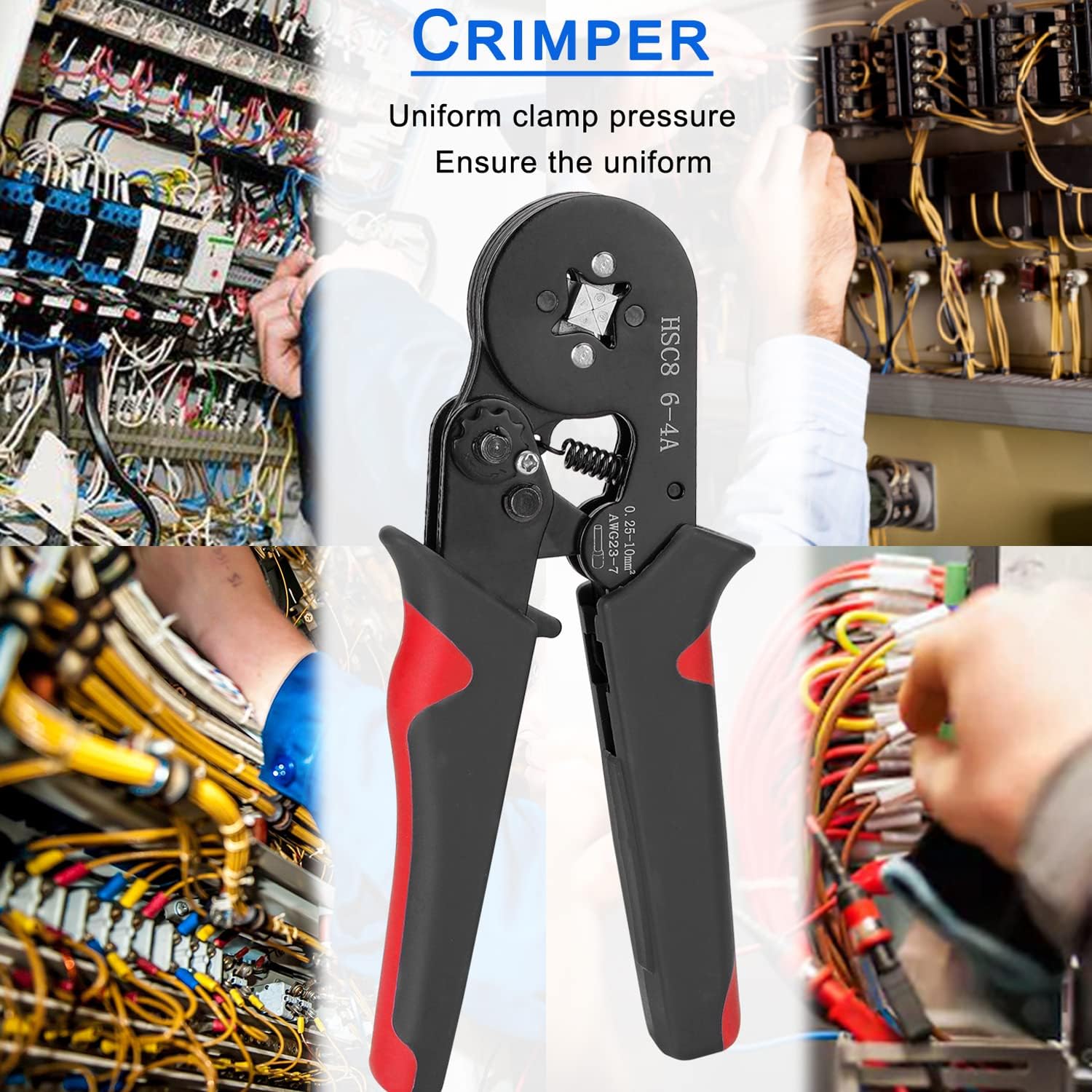 Gambar produk AOKI Tang Crimper Terminal Cable Connector Four Mandrel Crimping Plier - HSC8 6-4A