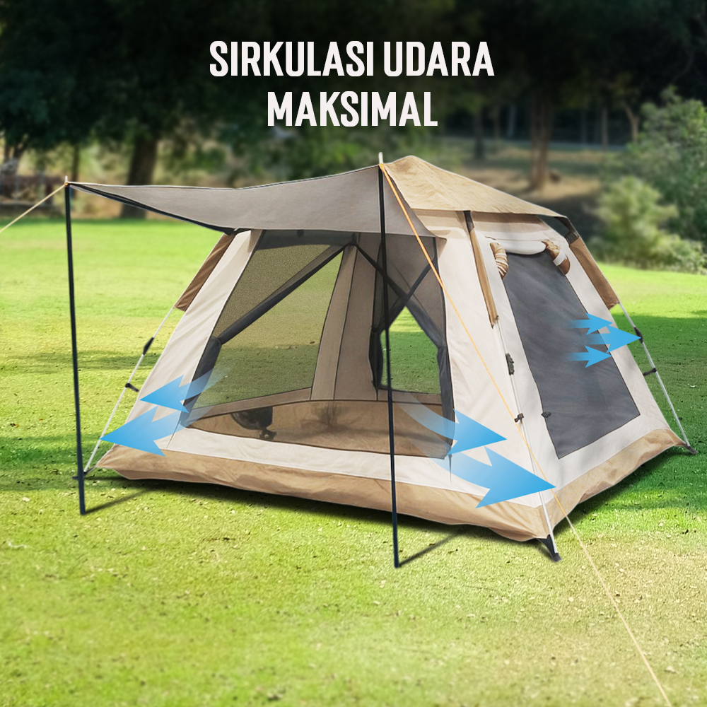 Gambar produk WolFAce Tenda Camping Lipat Otomatis 3-4 Orang Single Layer Waterproof - CT-XML-9-1