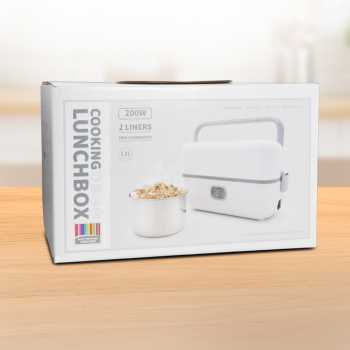 Gambar produk ANYTRP Kotak Makan Pemanas Elektrik Single Layer Lunch Box 2 Bowl 1.2L - DFH-C01