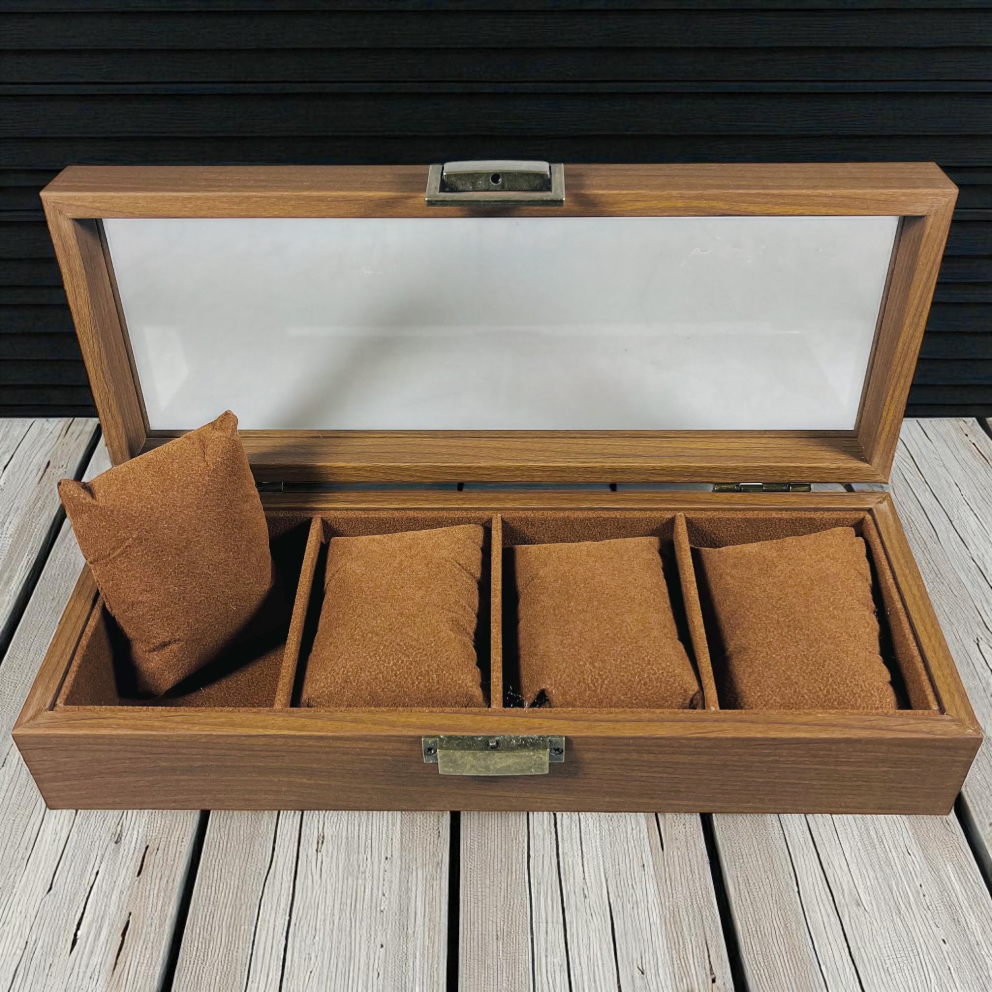 Gambar produk WBOX Kotak Jam Tangan Storage Organizer Wooden Elegant Watch Box 4 Slot - SKW148/SKW147