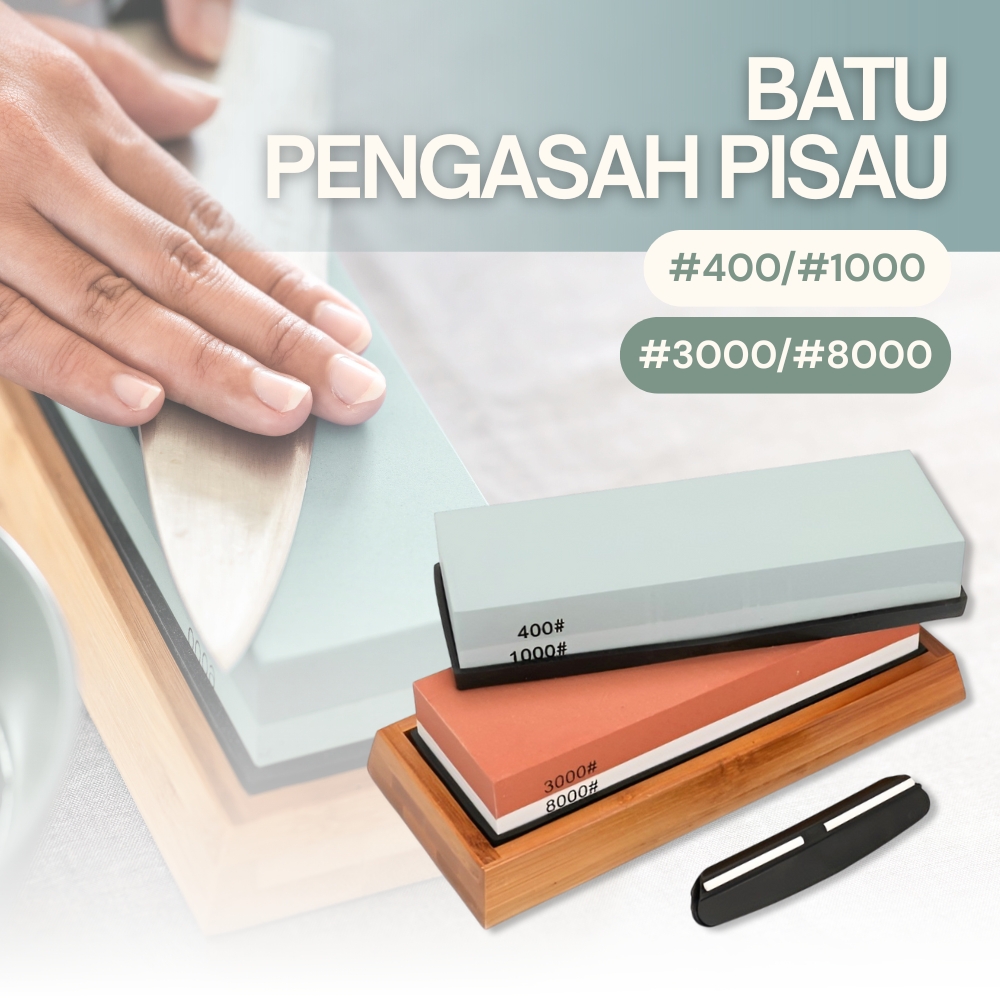 Gambar produk KNIFEZER Batu Pengasah Pisau 2PCS 400/1000 3000/8000 with Locator - Wkss-06