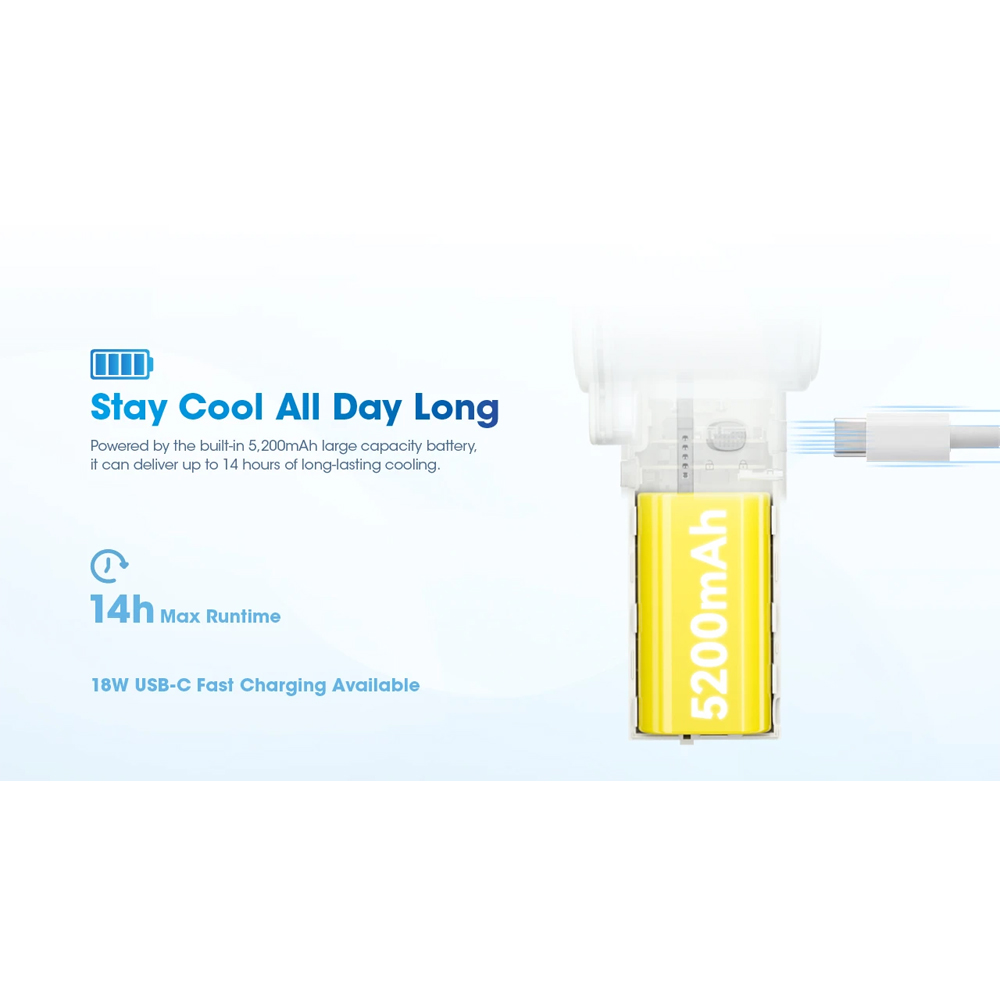 Gambar produk NITECORE Kipas Angin Portable Air Cooler 2in1 5 Speed 5200mAh - IZZCOOL40