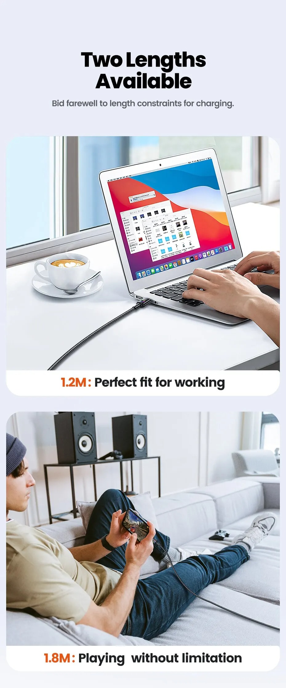 Gambar produk Toocki Kabel Data USB Type-C Multifungsi Fast Charging RGB 20V 6A 100W 1.8M - TQ-X45