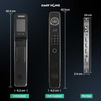 Gambar produk TaffHOME Smart Door Lock Fingerprint 3D Face Recognition Card Xhome - X5